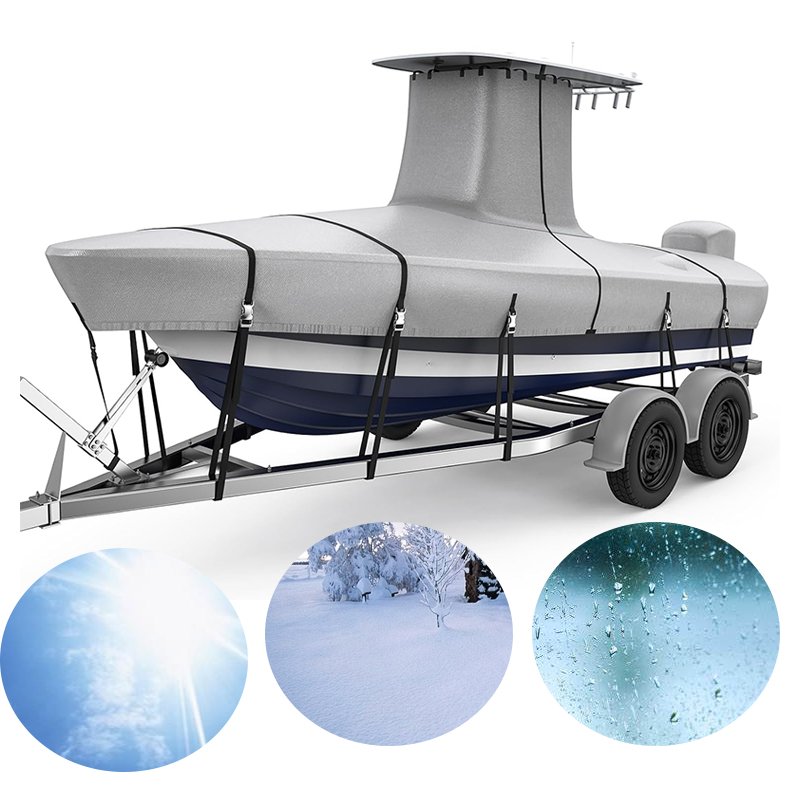 Heavy Duty 600D Marine Grade Polyester Boat Cover Waterproof Anti UV Dustproof Outdoor Boat Cover