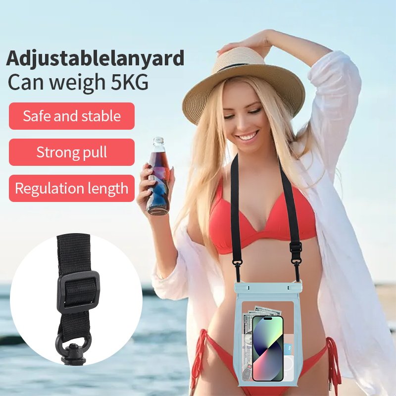Universal Swimming Beach Waterproof Pouch Cell Phone Dry Bag Outdoor Underwater Large Travel Mobile Phone Pouch With Lanyard