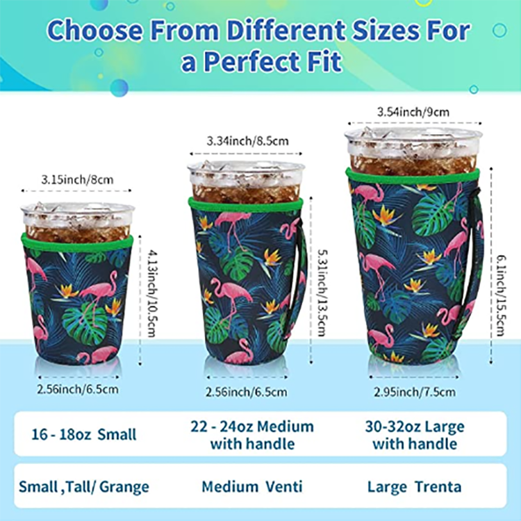Christmas Cups Sleeve Reusable for Cold Drinks Hot Holder Neoprene Coffee Custom Coffee Cup Sleeve