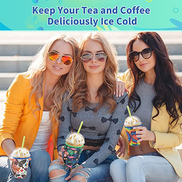 Christmas Cups Sleeve Reusable for Cold Drinks Hot Holder Neoprene Coffee Custom Coffee Cup Sleeve
