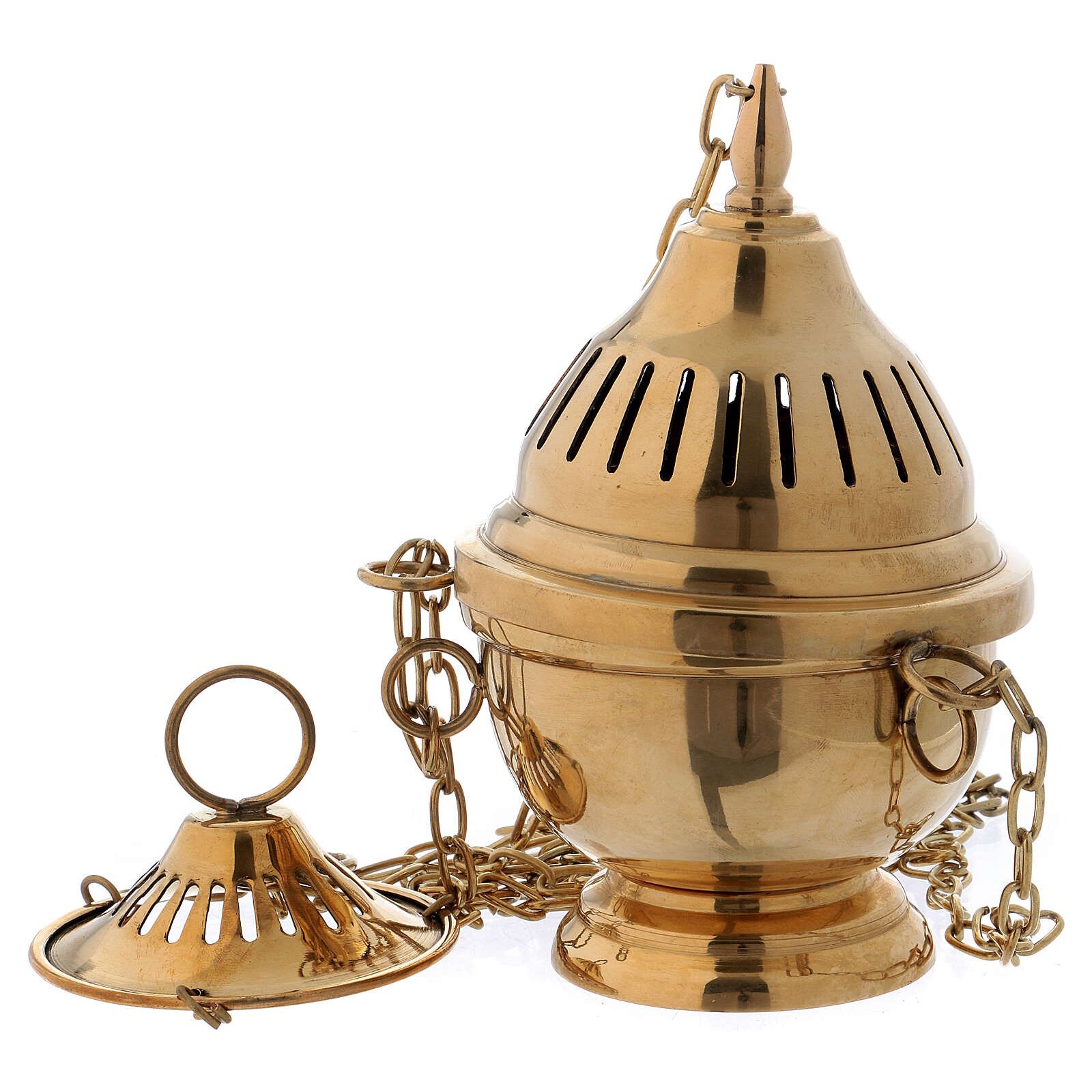 Decorated Thurible in Gold Plated Brass Satin Finish Church Supplies