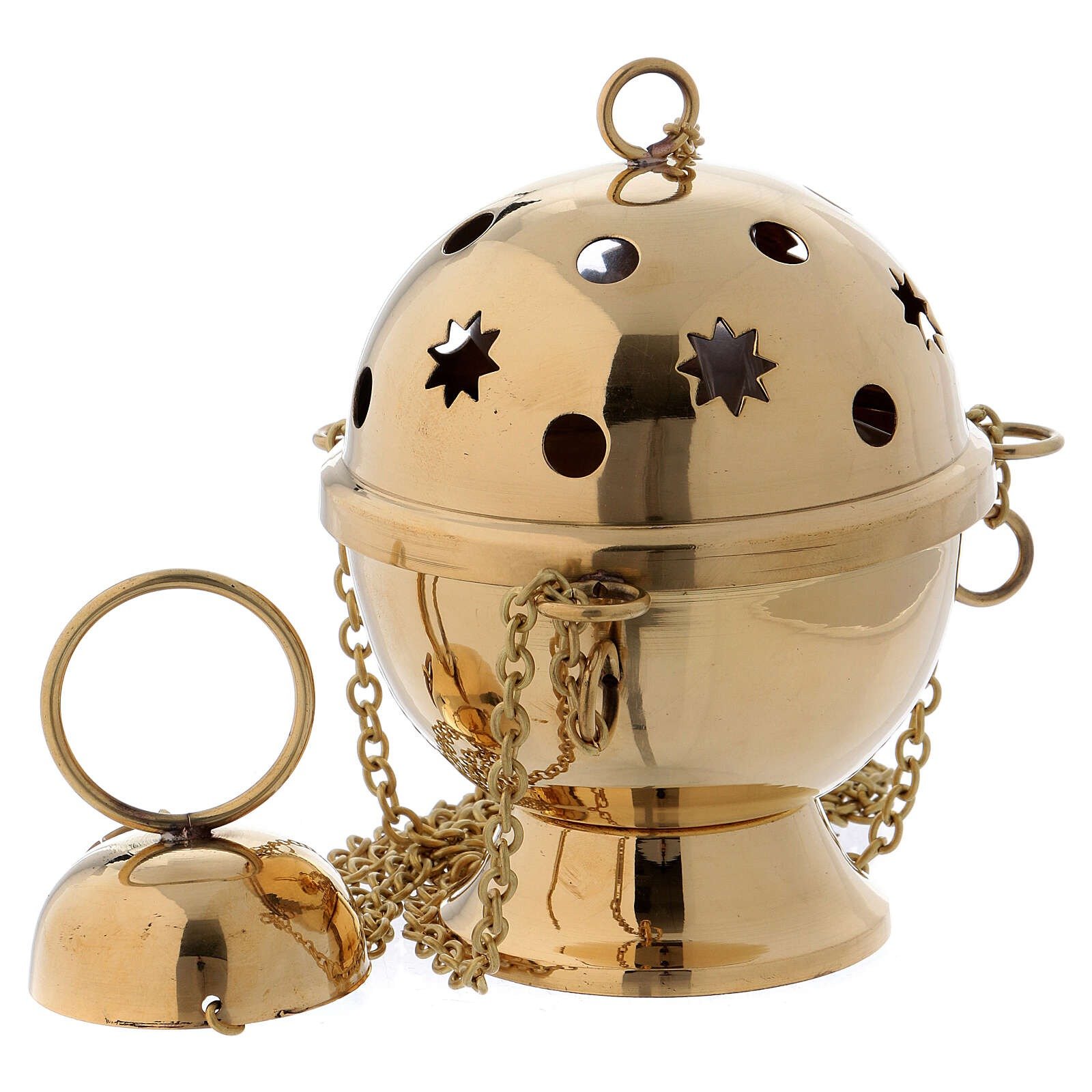 Decorated Thurible in Gold Plated Brass Satin Finish Church Supplies