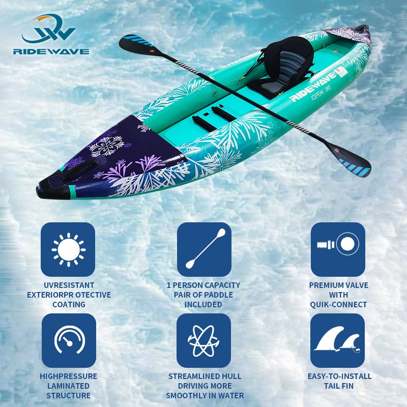 Customized Inflatable Paddle Board Cover Waterproof Foot Fishing Inflatable Pedal Canoe Kayak Boat