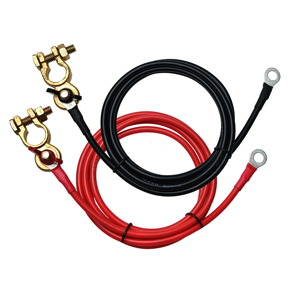 Car Battery Cable 10 AWG Silicone Wire Heavy Duty Battery Terminals Connectors Tin-plated Copper Wire for Inverter Van Car Solar