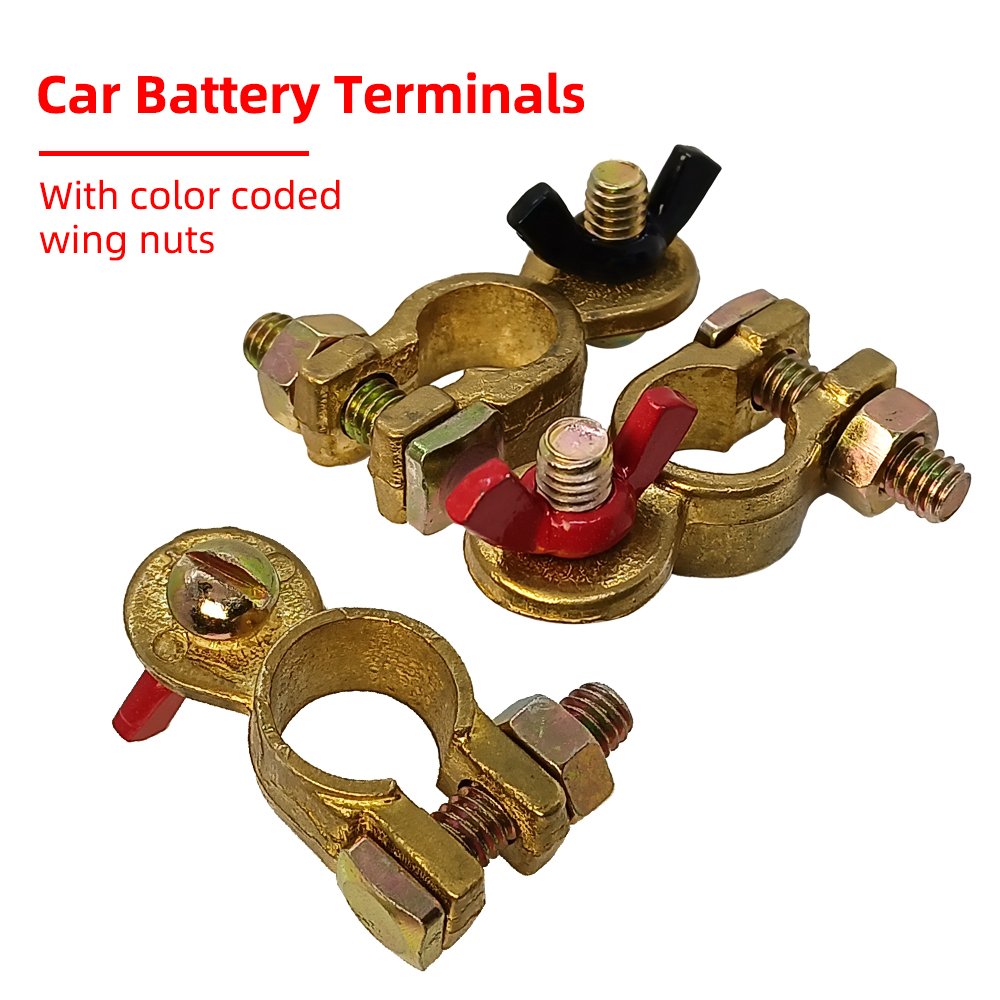 Car Battery Cable 10 AWG Silicone Wire Heavy Duty Battery Terminals Connectors Tin-plated Copper Wire for Inverter Van Car Solar