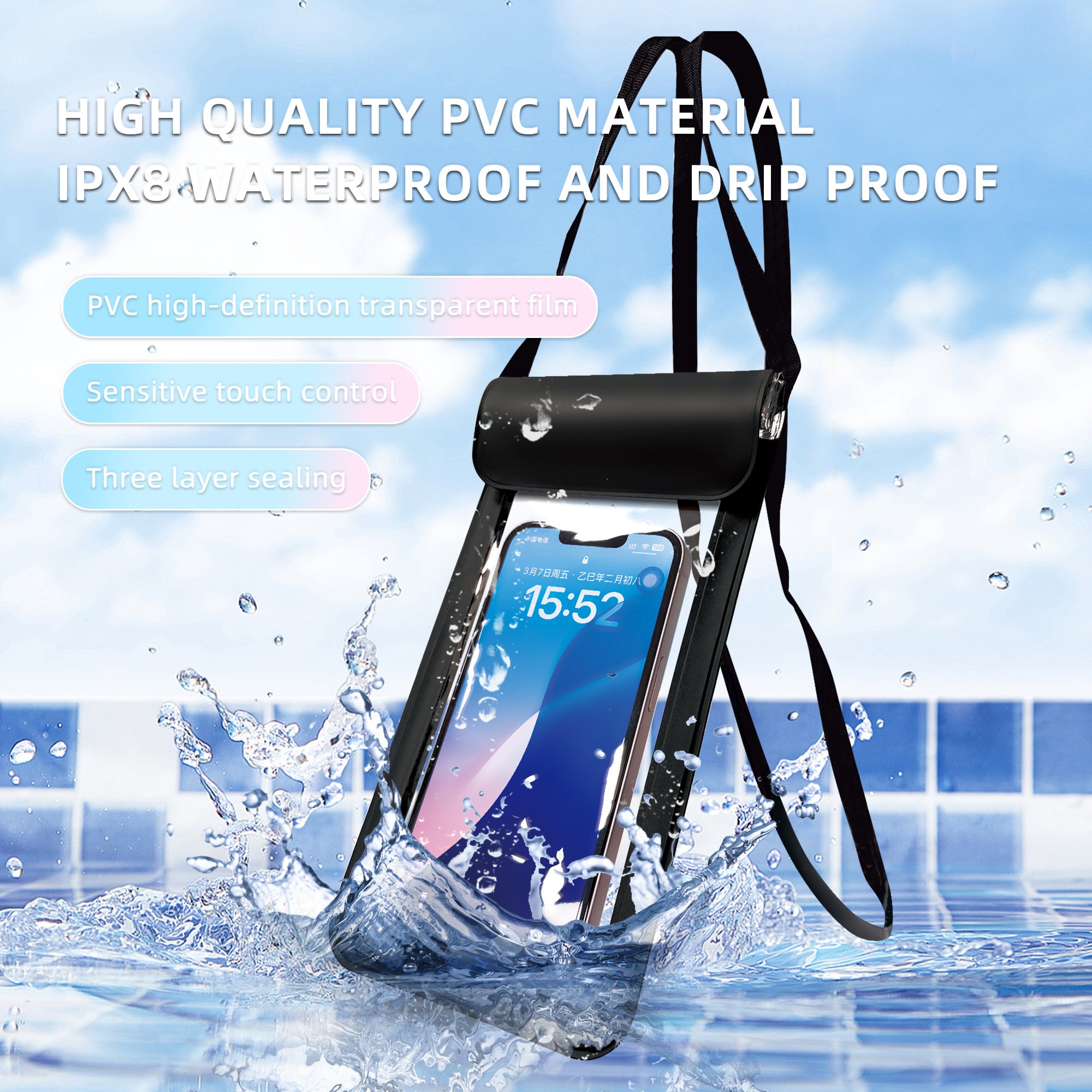 Waterproof Swimming Bag Underwater Cell Phone Bags Case Cover For Beach Boat Sports