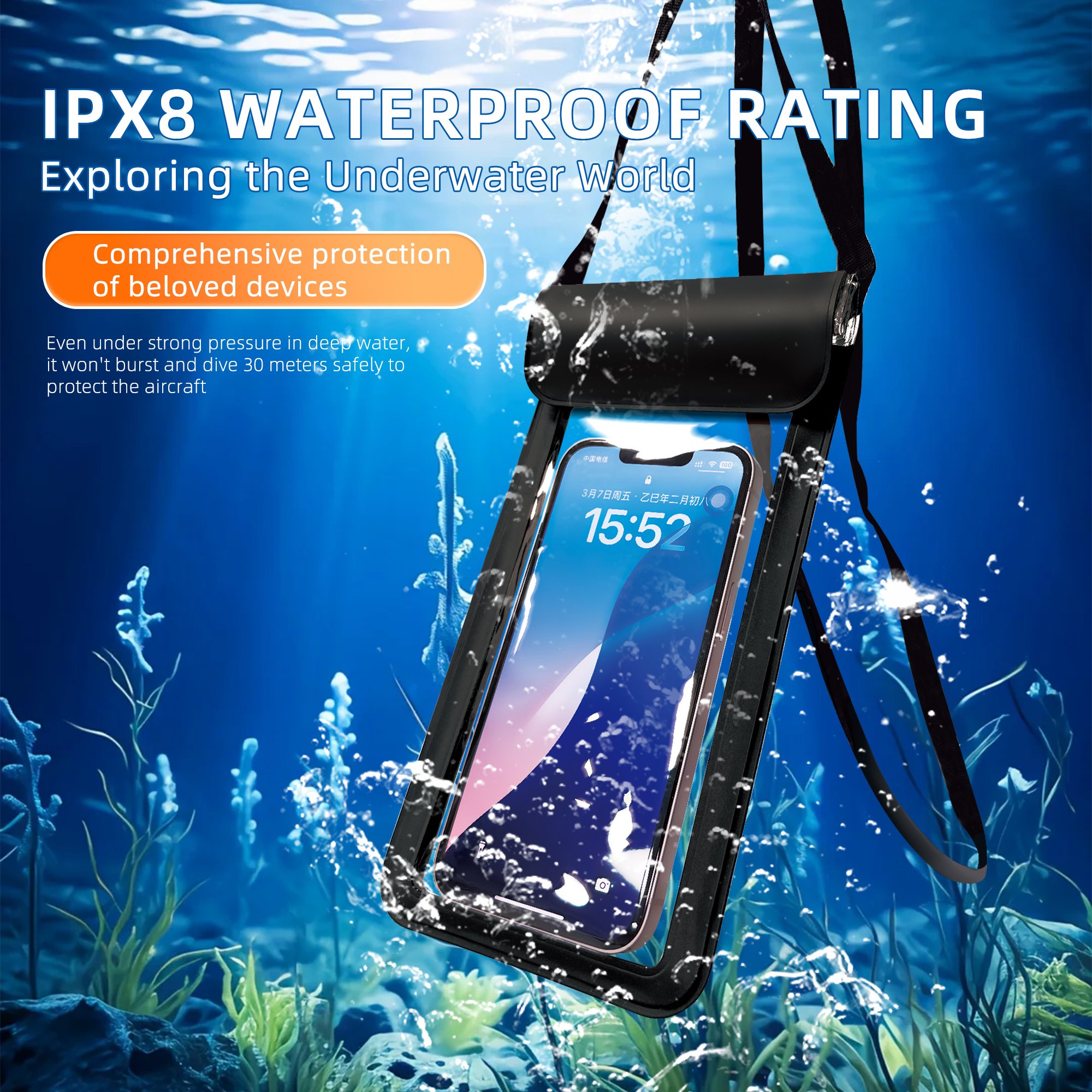Waterproof Swimming Bag Underwater Cell Phone Bags Case Cover For Beach Boat Sports