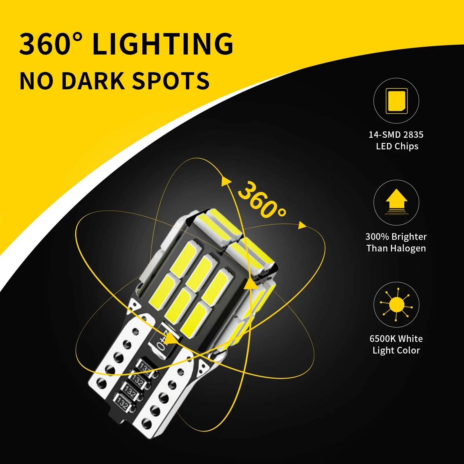12V 6000K 14 LED Interior Car Light Bulbs Replacement for Dome Map Door Courtesy Trunk Parking License Plate Lights