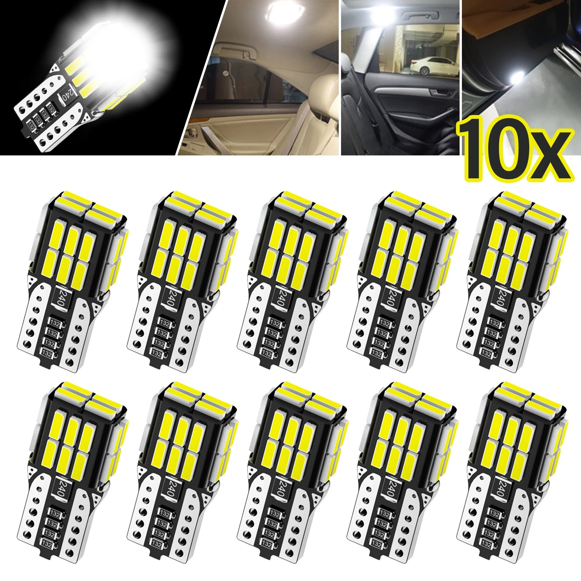 12V 6000K 14 LED Interior Car Light Bulbs Replacement for Dome Map Door Courtesy Trunk Parking License Plate Lights