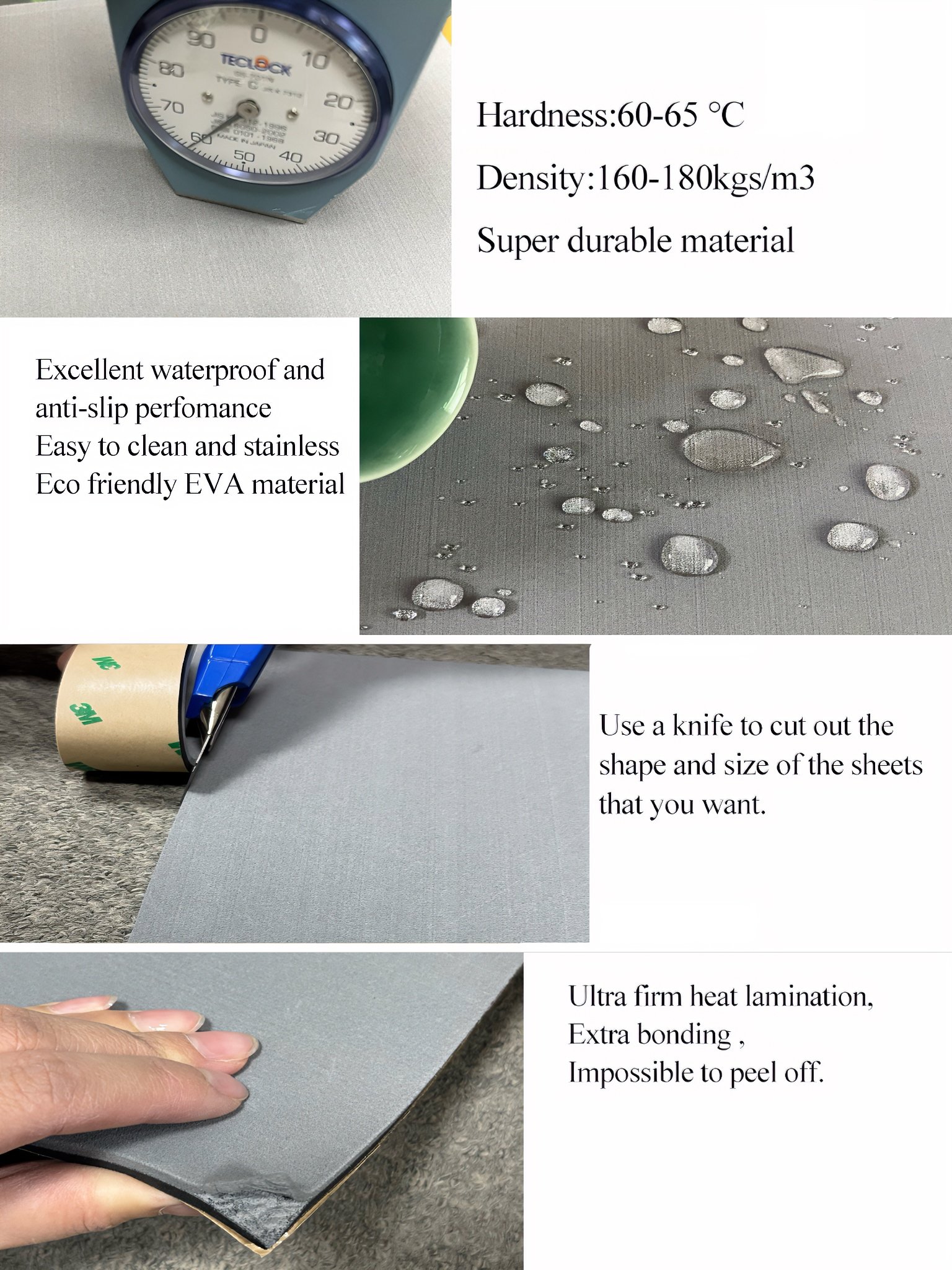 HEROES EVA Foam Grip Boat Decking with Self-Adhesive Durable Waterproof Deck Slip-Resistant EVA Foam Marine Sheet