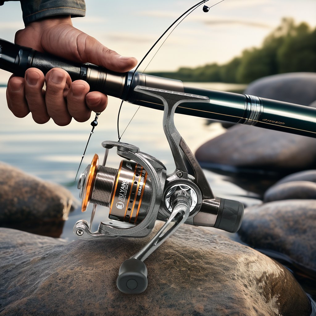 JR2000 Durable Plastic Aluminium Trolling Spinning Reel for Left Hand Use Graphite Material with Alloy & Fake Bait River Fishing