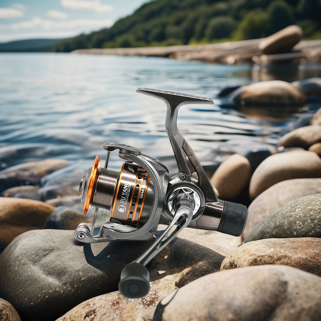 JR2000 Durable Plastic Aluminium Trolling Spinning Reel for Left Hand Use Graphite Material with Alloy & Fake Bait River Fishing