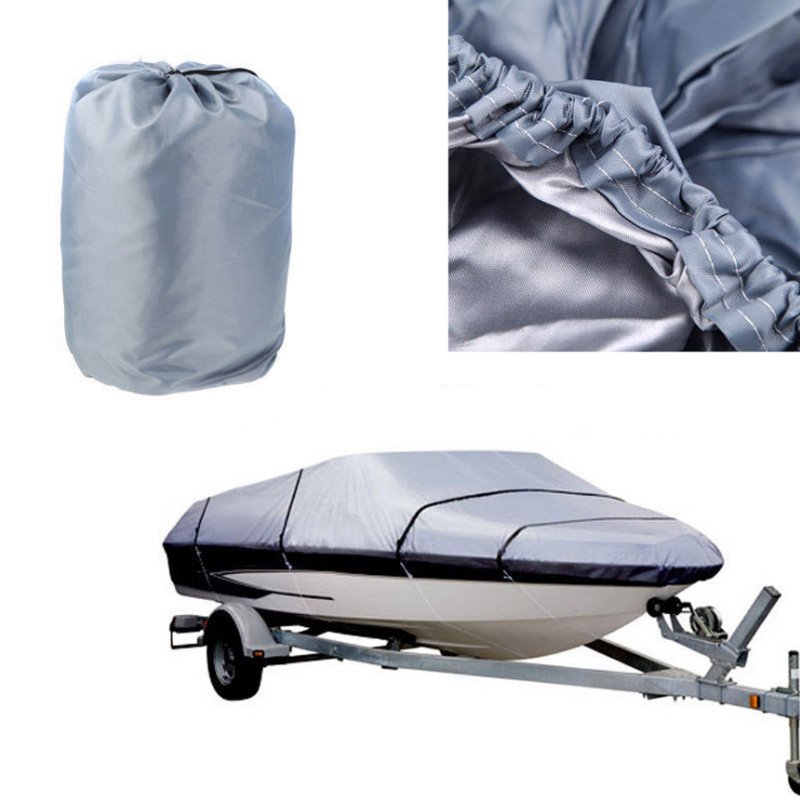 V-S 20-22ft 600D Waterproof Dustproof Boat Cover Grey Yacht Cover for Gym Use