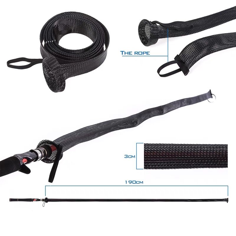 AGITEK Fishing Rod Protection Net Fishing Accessories Casting Braid Line Sleeve Rod Cover Sock Fishing Rod Protector