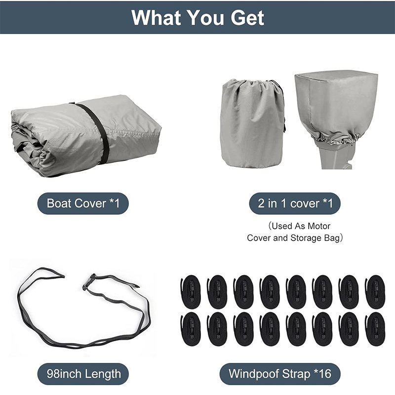 Boat Cover | Covers 100% of the Boat Above the Rub Rail | UV Resistant Marine Heavy Duty Waterproof Boat Cover