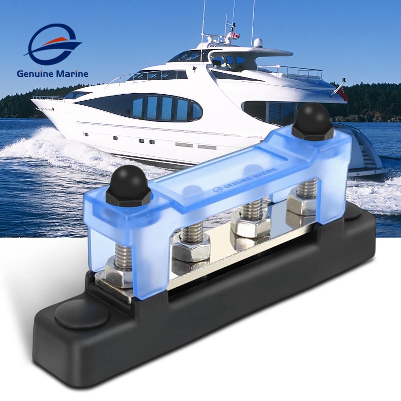 Genuine Marine DC 12v 24v Negative Busbar Car DC Bus Bar Electrical Teminal Junction Block with Cover for Boat Caravan Marine