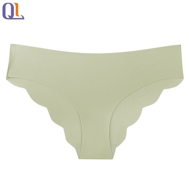 Semi-covering Hip Lace Women Underwear Seamless Ice Silk Briefs