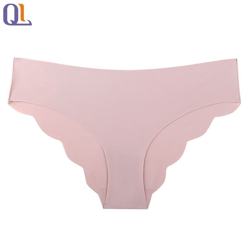 Semi-covering Hip Lace Women Underwear Seamless Ice Silk Briefs