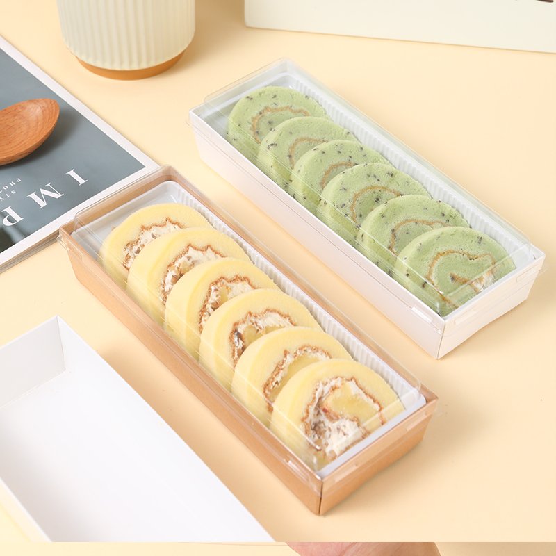 Kraft Paper and Plastic Packaging Box with Thick Sushi Lid for Food Use
