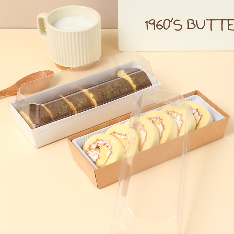 Kraft Paper and Plastic Packaging Box with Thick Sushi Lid for Food Use