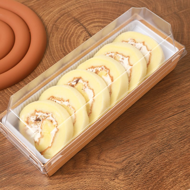 Kraft Paper and Plastic Packaging Box with Thick Sushi Lid for Food Use