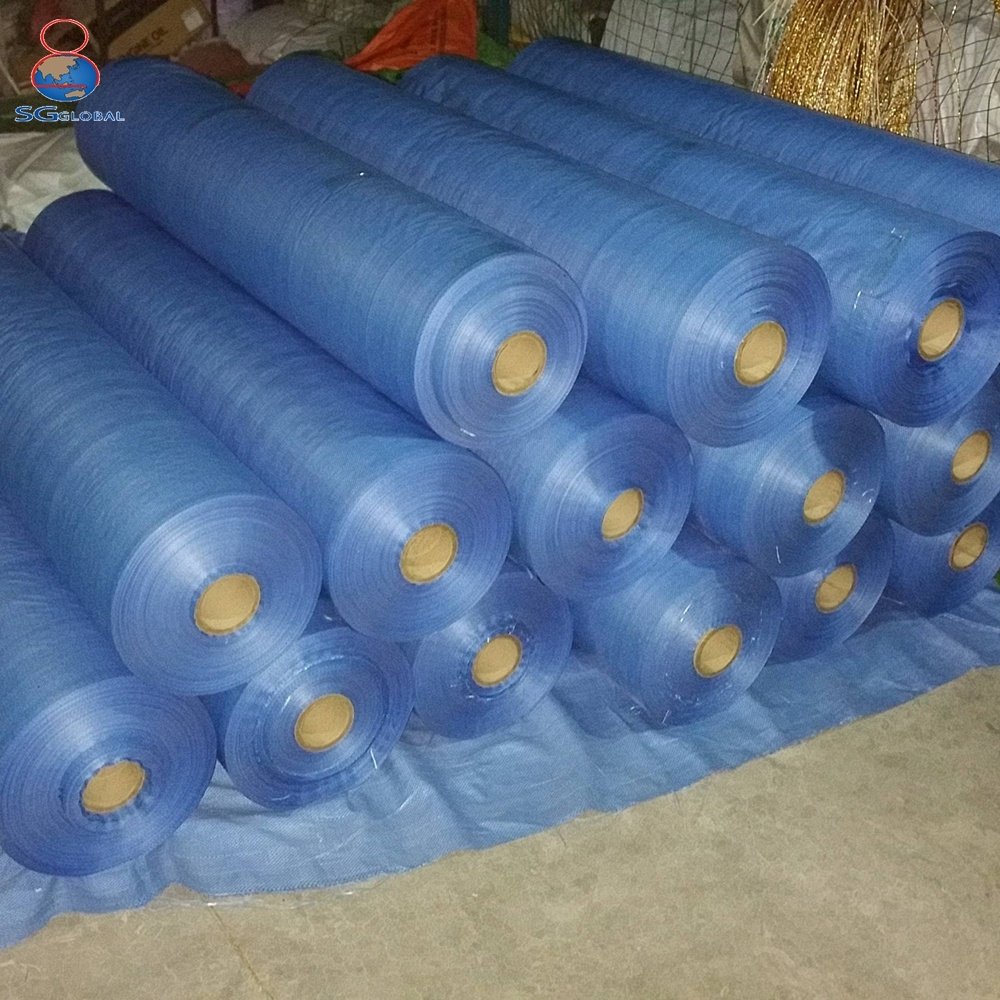 GRS CE Certified Factory Customization Printed Fireproof Waterproof Anti-UV Blue Plastic Tarps Fabric PE Tarpaulin Roll
