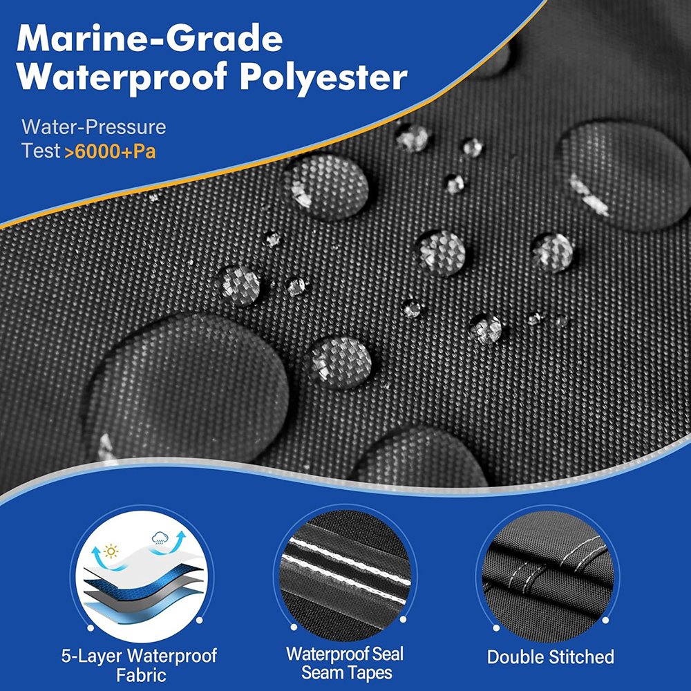 Boat Cover 16-18.5 Ft Feet 1200D Waterproof Boat Covers With Motor Cover