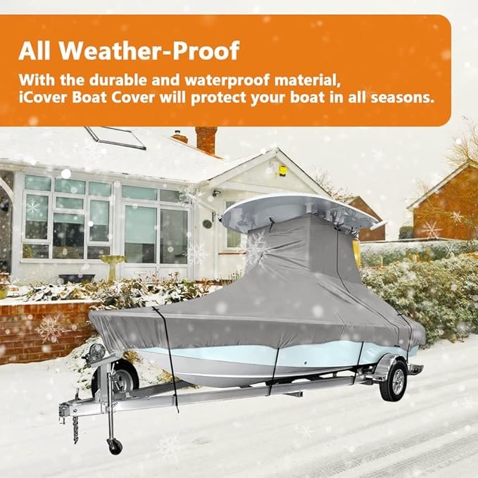 Marine Grade Waterproof UV Resistant Boat Storage Cover 600D T-Top Boat Cover