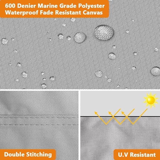 Marine Grade Waterproof UV Resistant Boat Storage Cover 600D T-Top Boat Cover