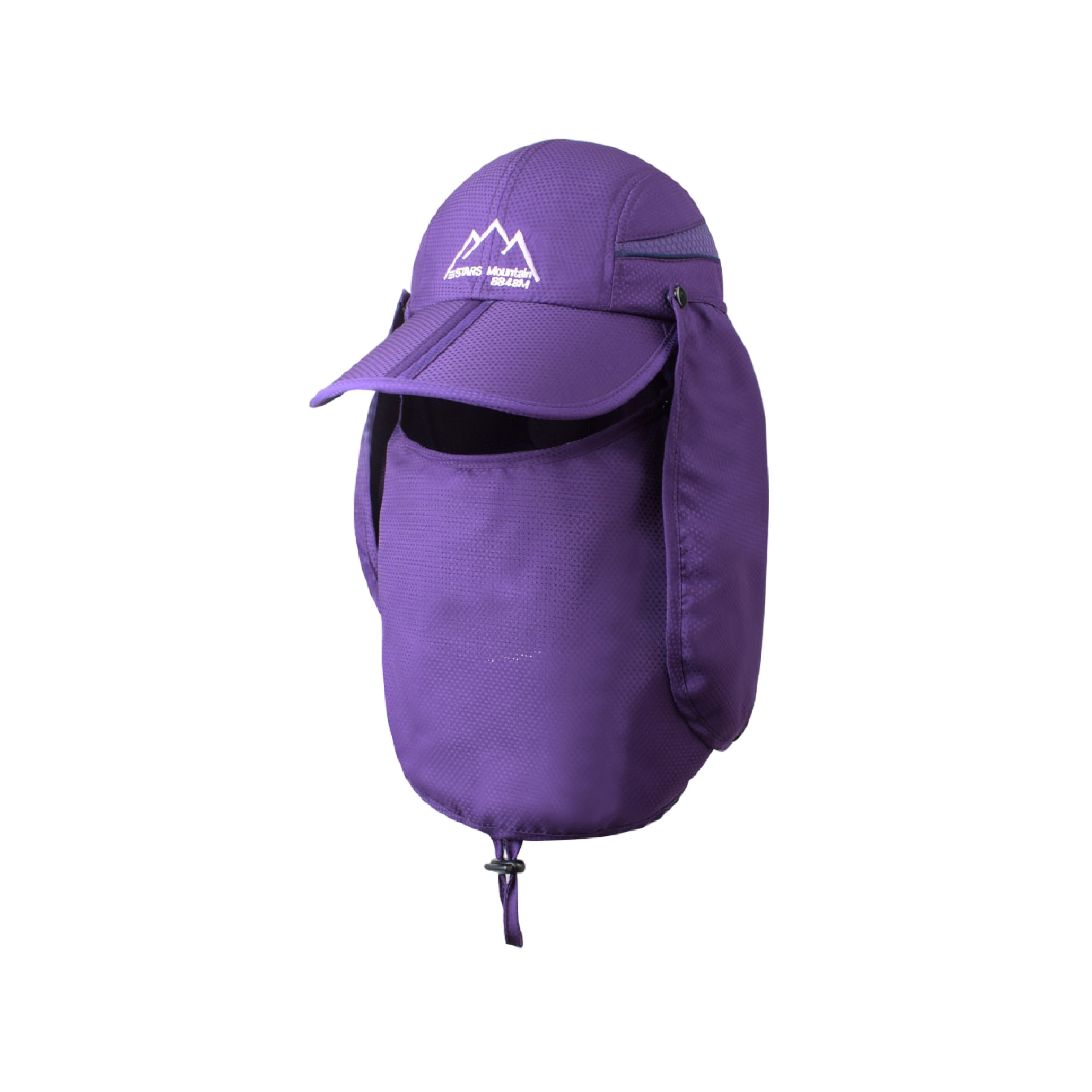 Outdoor Sun Block UV Protection Polyester Hat Foldable Breathable Camping Fishing Cap With Removable Neck Flap and Face Cover