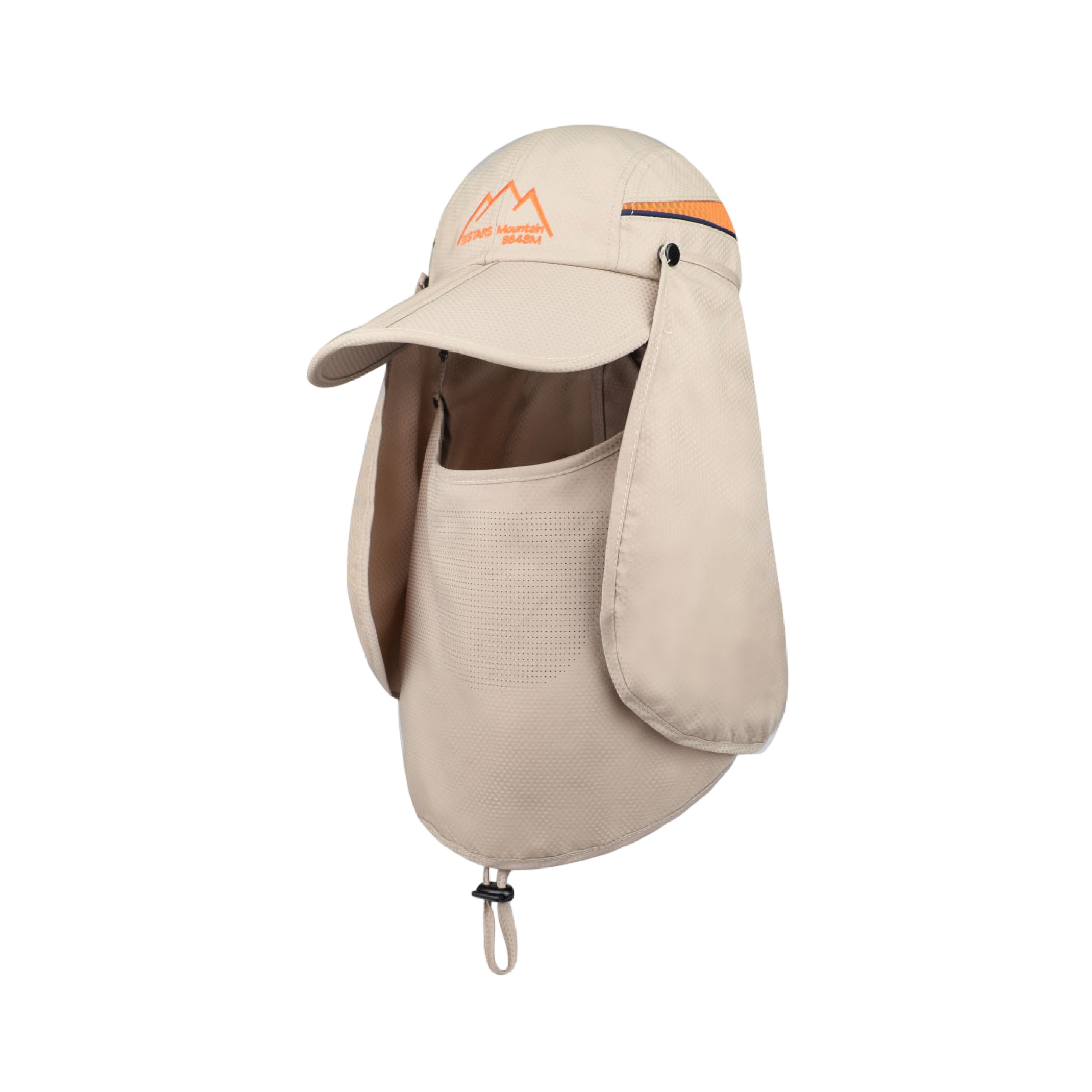 Outdoor Sun Block UV Protection Polyester Hat Foldable Breathable Camping Fishing Cap With Removable Neck Flap and Face Cover