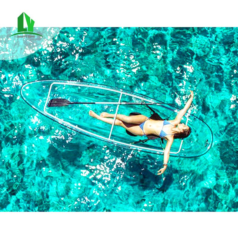 PC Rowing Boat 2 Seats Plastic clear Canoe Boat with Paddles Balance bar Transparent Kayak