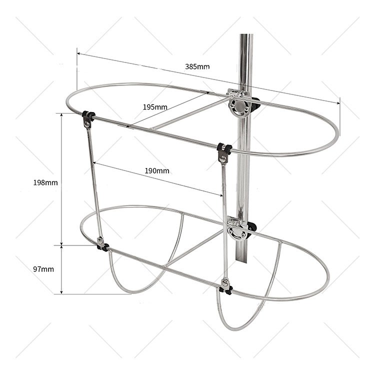 Stainless Steel Marine Folding Double Fender Rack Boat Fender Holder
