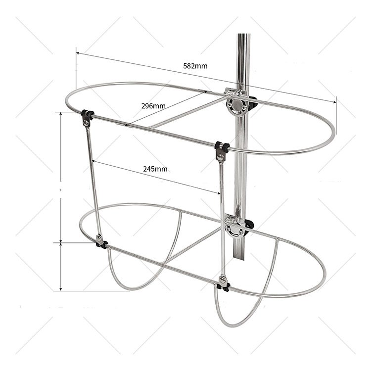 Stainless Steel Marine Folding Double Fender Rack Boat Fender Holder