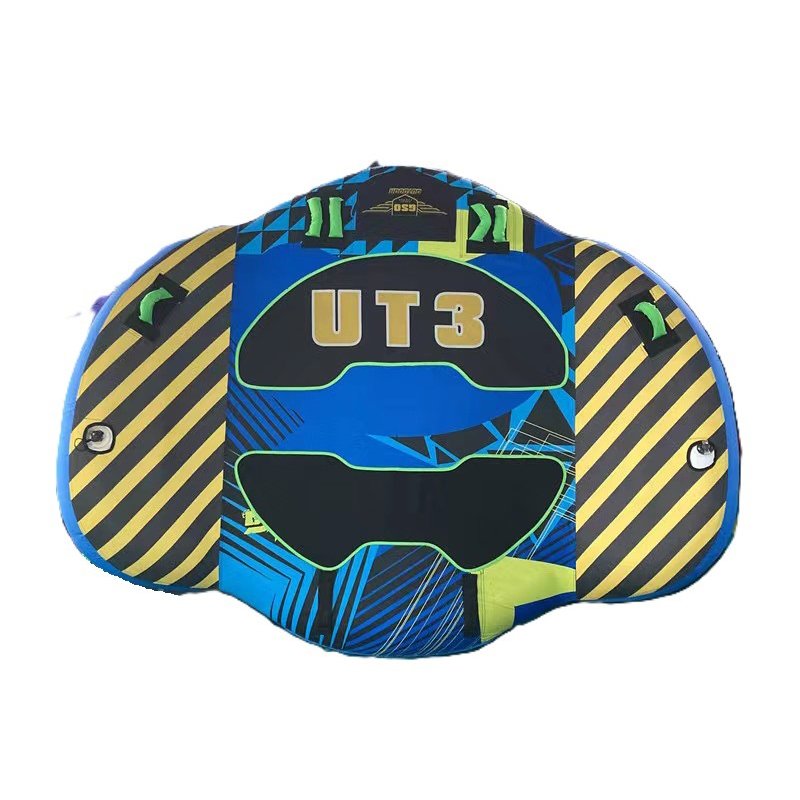 Customized Inflatable Boating Water Sports Towable Tube 3 Person Fun Ring Rope Bundle Towable Tube