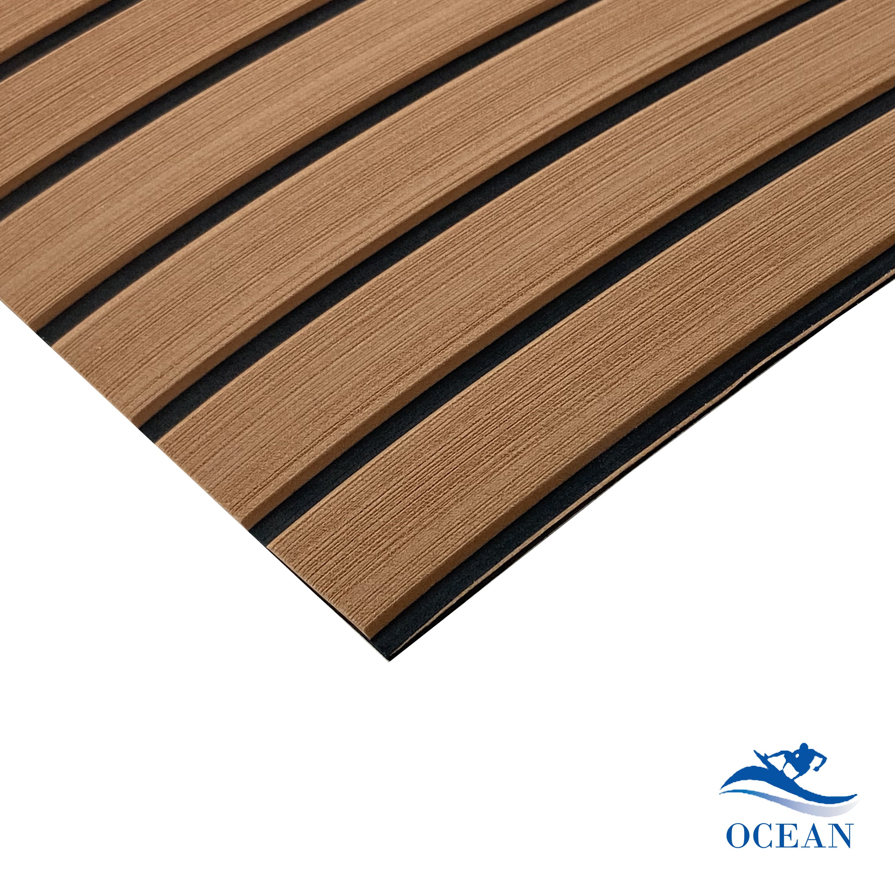 Custom Eva Foam Durable 3 M Adhesive Anti Slip Brushed Technique Carpet Sea Deck Covering Boat Decking Teak Deck Marine Flooring