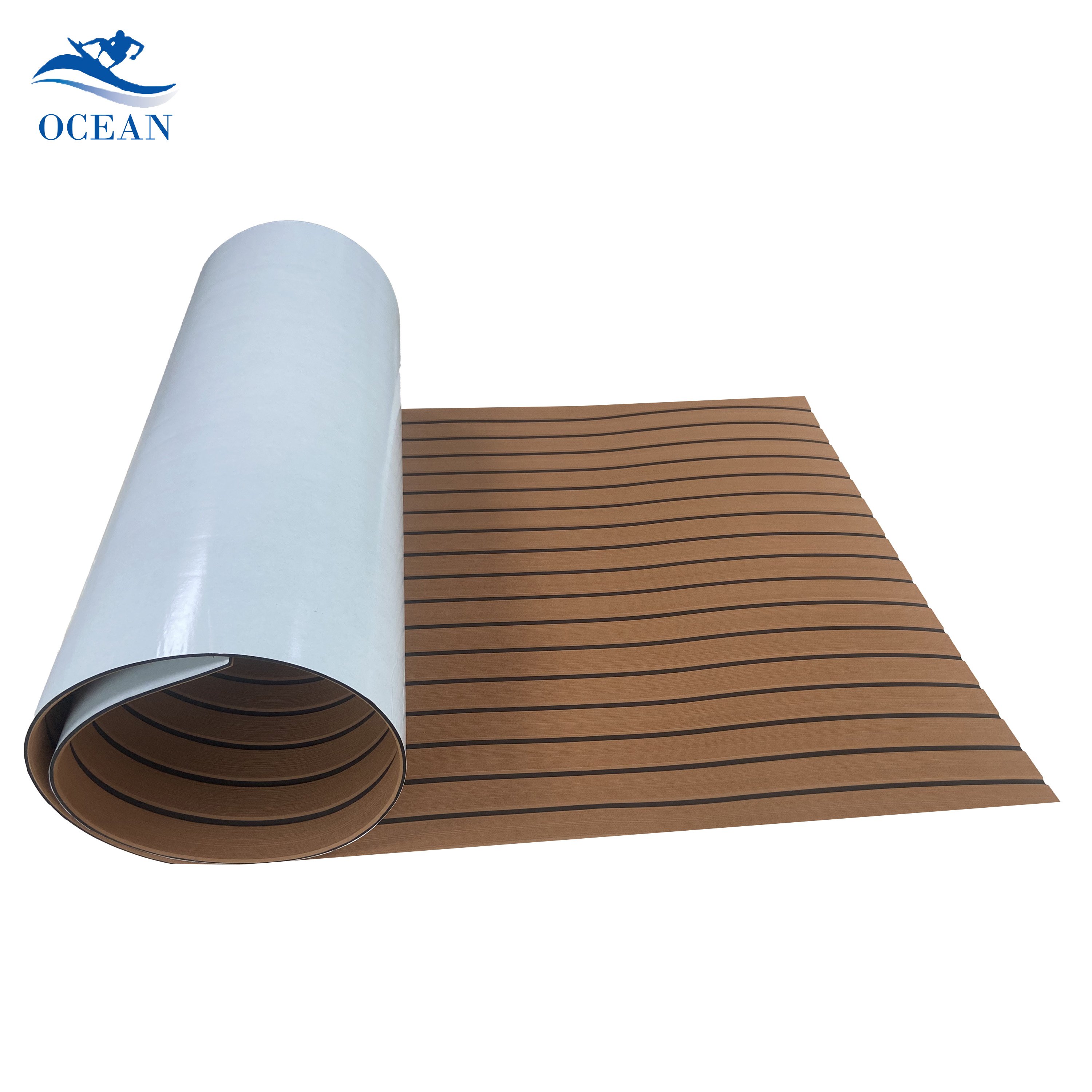 Custom Eva Foam Durable 3 M Adhesive Anti Slip Brushed Technique Carpet Sea Deck Covering Boat Decking Teak Deck Marine Flooring