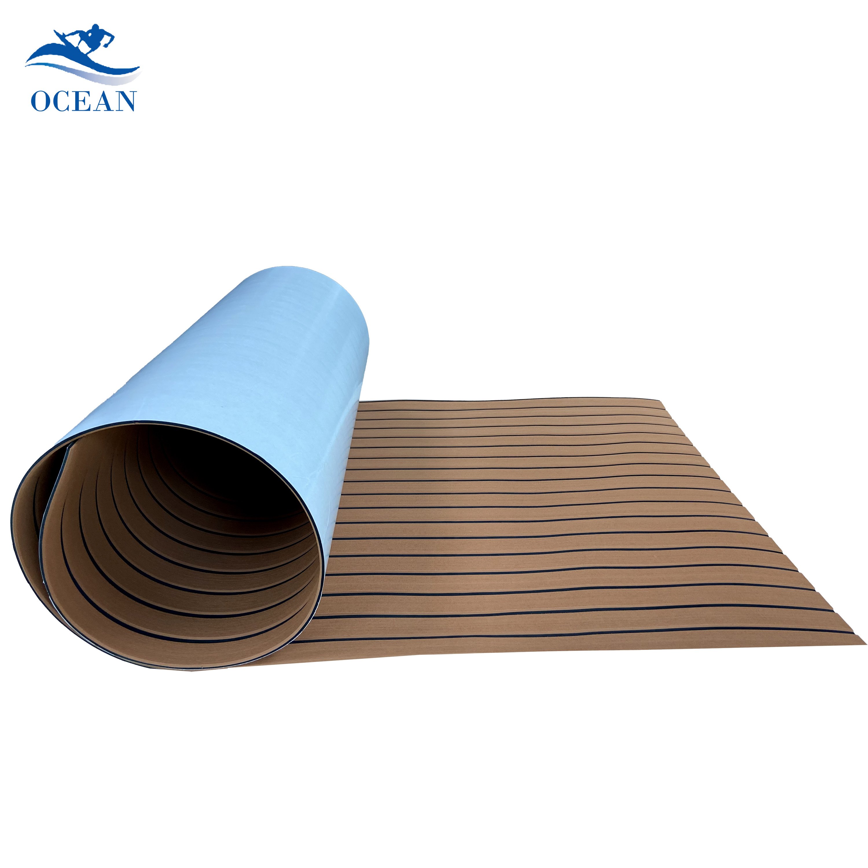 Custom Eva Foam Durable 3 M Adhesive Anti Slip Brushed Technique Carpet Sea Deck Covering Boat Decking Teak Deck Marine Flooring
