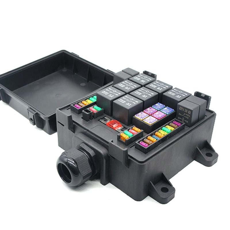Pre-Wired Fuse Relay Box with 5-Pin 40A Relays and Fuses for 12V Car Truck Boat RV Automotive Marine