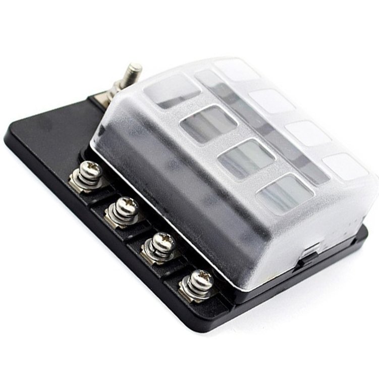 8 Way Fuse Box Blade Fuse Block With LED for Automotive Car Marine Boat