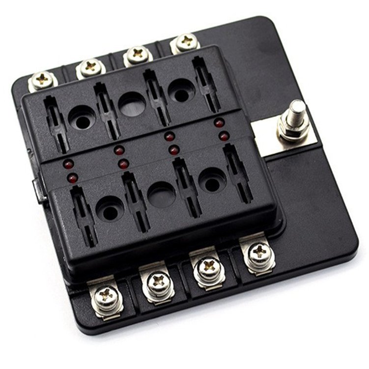 8 Way Fuse Box Blade Fuse Block With LED for Automotive Car Marine Boat