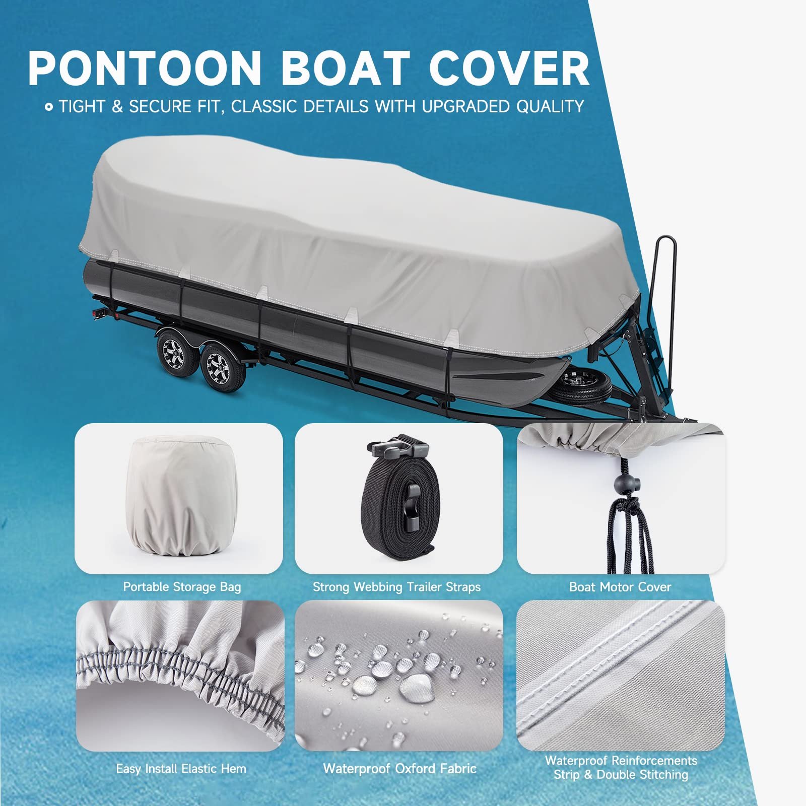 Custom Logo Marine Boat Cover Durable Trailerable Pontoon Boat Cover High Quality Boat Cover