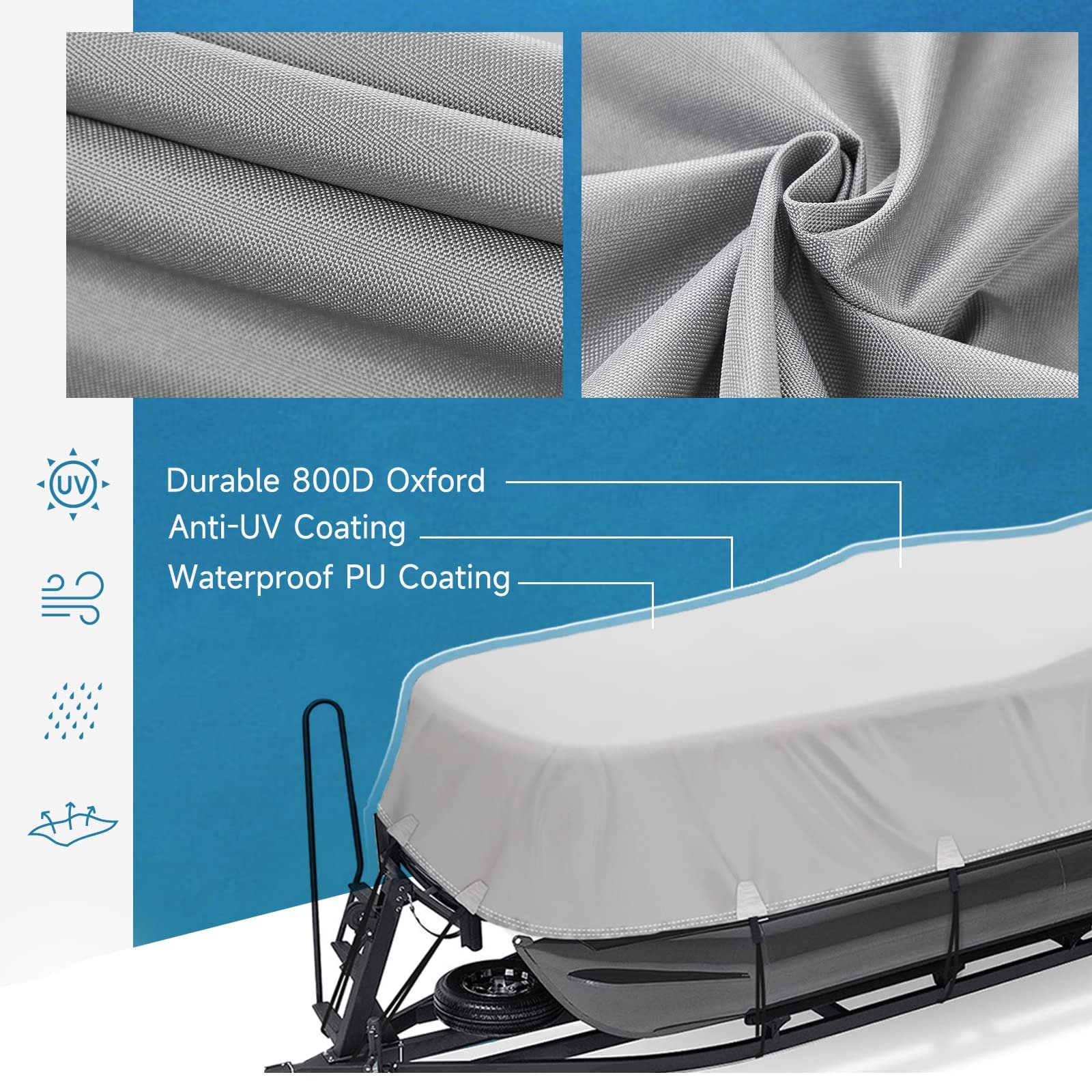 Custom Logo Marine Boat Cover Durable Trailerable Pontoon Boat Cover High Quality Boat Cover