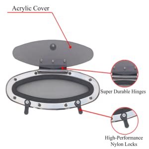 Anshun Aluminium Porthole Oval Metal Round Diameter ABS Anti Side Marine Boat Windows Deck Hatch Cover