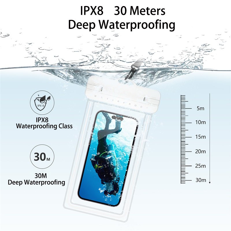 Free Sample Universal Clear PVC Waterproof Swim Phone Dry Bag Waterproof Mobile Phone Pouch for Swimming Boating