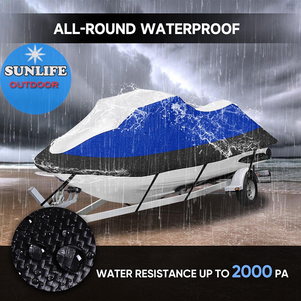 Hot Sell Finder Grip PWC Cover 210D/600D Waterproof Jetski Covers,140" Boat Cover Heavy Duty UV Resistant Red Blue Grey