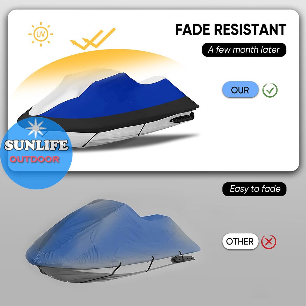Hot Sell Finder Grip PWC Cover 210D/600D Waterproof Jetski Covers,140" Boat Cover Heavy Duty UV Resistant Red Blue Grey
