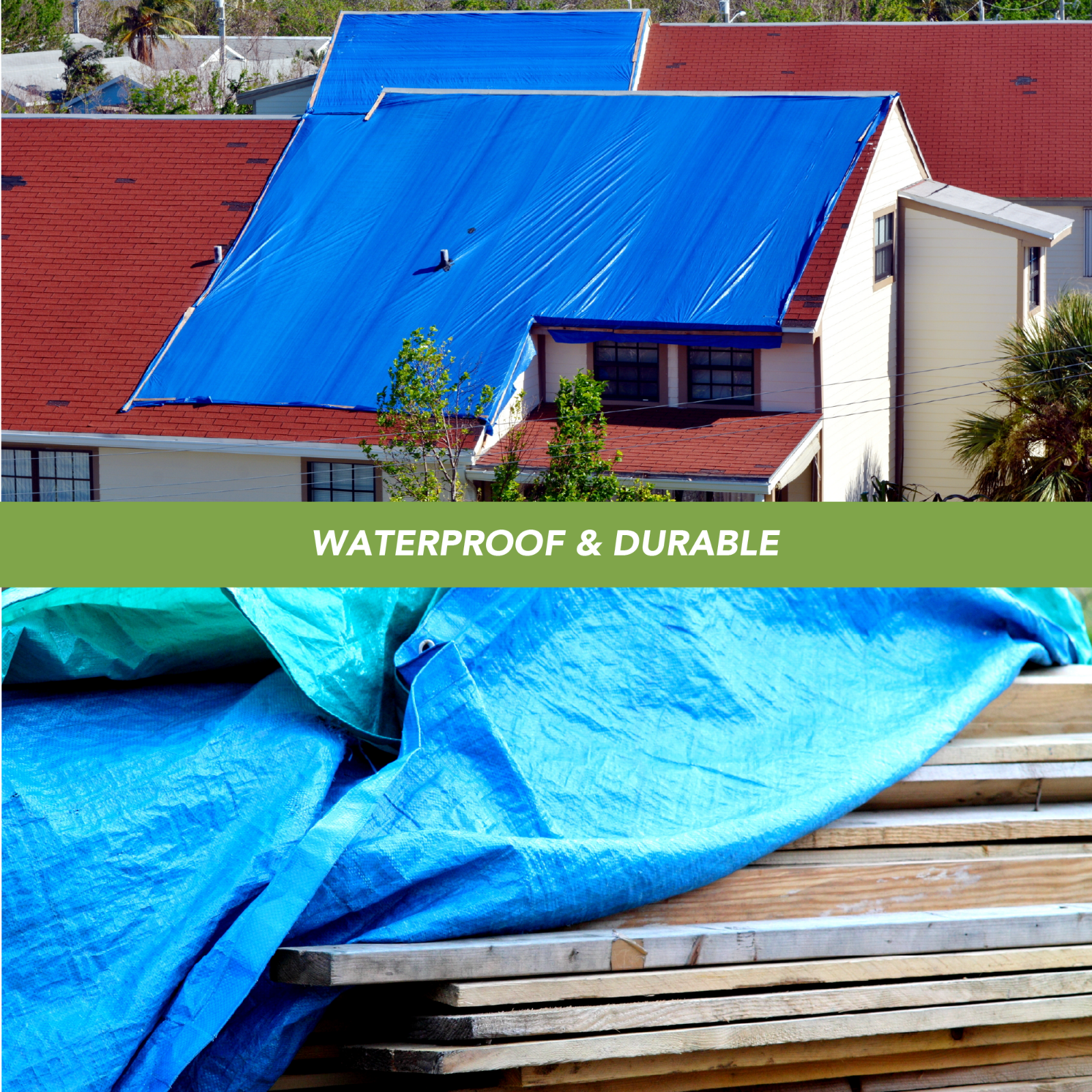 Dandelion 90gsm 4m X 6m Lightweight Garden PE Tarp Waterproof Blue Multipurpose Plastic Tarpaulin for Boat Roof Covering