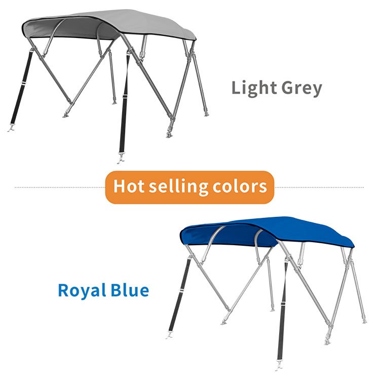 NHCX 4 Bow Boat Top Cover Stainless Steel Frame Boat Canopy Cover