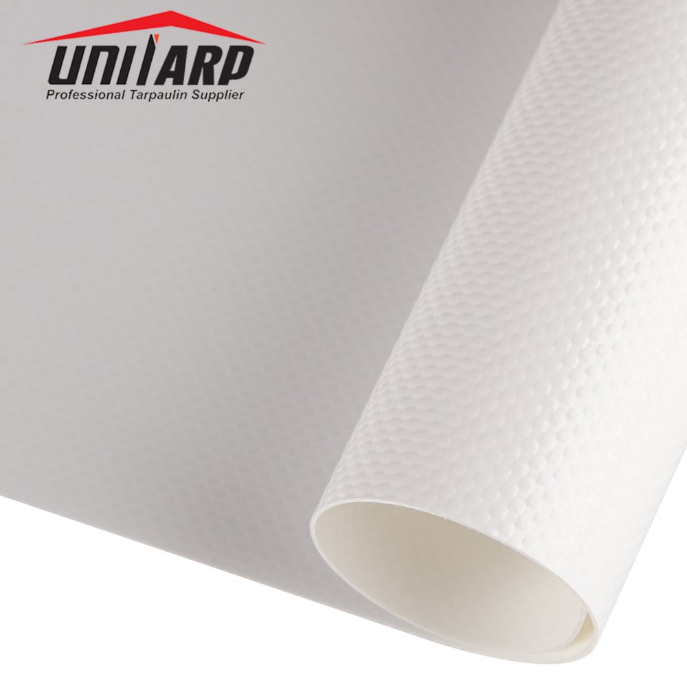 650 Gsm 305 cm 120" 10 ft Width Blue PVC Semi-Coated Tarps Scraped Tarpaulin
